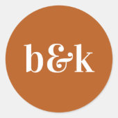 モノグラモダンムミニマルイニシャルオレン結婚ジのCl ラウンドシール (正面)