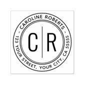 モノグラモダンムミニマルイニシャル差出人住所 セルフインキングスタンプ (デザイン)