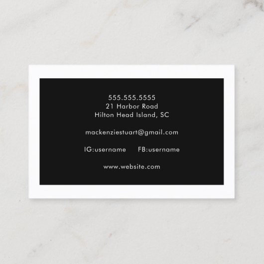 モノグラモダンムミニマルシンプルはっきりした 名刺 (裏面)