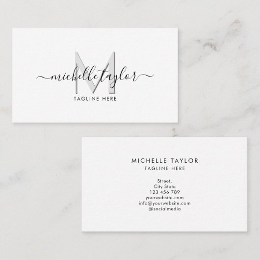 モノグラモダンムミニマルシンプル名刺 名刺 (正面/裏面)