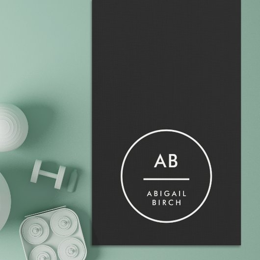 モノグラモダンムミニマルシンプル白黒 ヨガマット