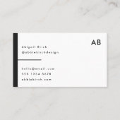 モノグラモダンムミニマルシンプル白黒 名刺 (裏面)