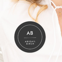 モノグラモダンムミニマルシンプル白黒 名札