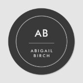 モノグラモダンムミニマルシンプル白黒 名札 (正面)