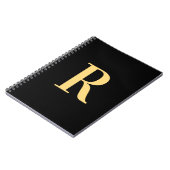 モノグラモダンムミニマルブラック金ゴールド ノートブック (左側)