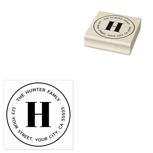 モノグラモダンムミニマル差出人住所 ラバースタンプ (押印)