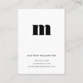 モノグラモダンムミニマル白黒文字イニシャル 名刺 (正面)
