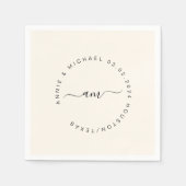 モノグラモダンムミニマル結婚, スタンダードカクテルナプキン (正面)