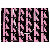 モノグラモダンムミニマル・ビジネス・ブラック&ピンク ラージペーパーバッグ (裏面)