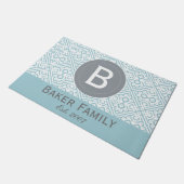 モノグラモダンムモロッコスタイルドアマット、グレーアクア ドアマット (アングル)