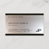 モノグラモダンムユニークグラマー金ゴールドシルバーニース 名刺 (正面)