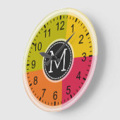 モノグラモダンムレトロの色 ラージ壁時計 (傾斜)