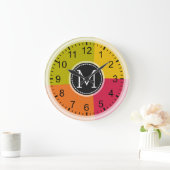 モノグラモダンムレトロの色 ラージ壁時計 (ホーム)