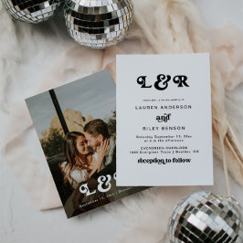 モノグラモダンムレトロ70の結婚式招待状 招待状