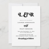 モノグラモダンムレトロ70の結婚式招待状 招待状 (正面)