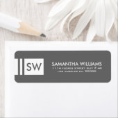 モノグラモダンム中灰色と白 ラベル (インサイチュ)