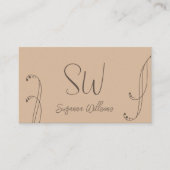 モノグラモダンム付き明るい華美と濃い茶色 名刺 (正面)