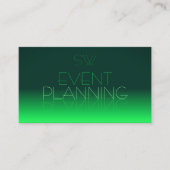 モノグラモダンム付き緑勾配鏡フォント 名刺 (正面)