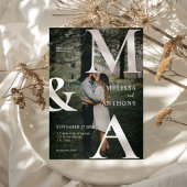 モノグラモダンム写真結婚の 招待状