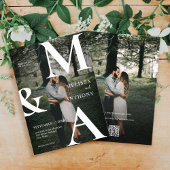 モノグラモダンム写真結婚の 招待状