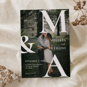 モノグラモダンム写真結婚の 招待状