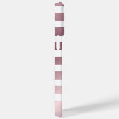 モノグラモダンム名ストライプのバラ金ゴールドと白 Case-Mate iPhoneケース (裏面 / 右)