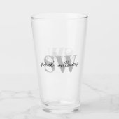 モノグラモダンム名パーソナライズされたイニシャル タンブラーグラス (正面)