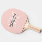 モノグラモダンム名ピンク赤面 卓球ラケット (横)