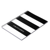 モノグラモダンム名モノグラム黒と白 ノートブック (左側)