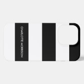 モノグラモダンム名モノグラム黒と白 iPhoneケース (裏面横)