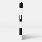 モノグラモダンム名モノグラム黒と白 iPhoneケース (右側面)