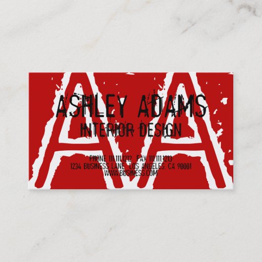 モノグラモダンム名刺赤 名刺 (正面)