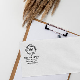 モノグラモダンム名前をカスタムする差出人住所 ラバースタンプ