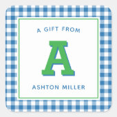 モノグラモダンム名門私立校風のとギンガム スクエアシール (正面)