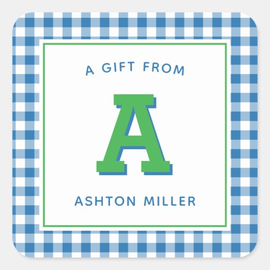 モノグラモダンム名門私立校風のとギンガム スクエアシール (正面)