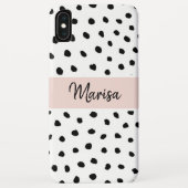 モノグラモダンム名 |パステルピンク&ブラックドット Case-Mate iPhoneケース (裏面)