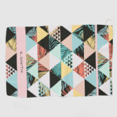 モノグラモダンム幾何学及び熱帯融合 ゴルフタオル (横)