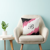 モノグラモダンム抽象芸術ピンク白黒 クッション (椅子)