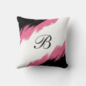 モノグラモダンム抽象芸術ピンク白黒 クッション (裏面)