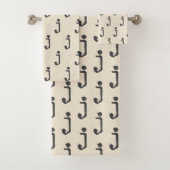 モノグラモダンム文字タイプライタタイポグラフィクリーム バスタオルセット (インサイチュ)