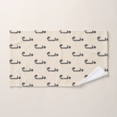 モノグラモダンム文字タイプライタタイポグラフィクリーム バスタオルセット (ハンドタオル)