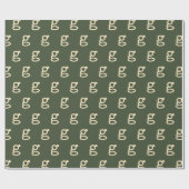 モノグラモダンム文字タイプライタータイポグラフィ緑 ラッピングペーパー (フラット)