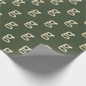 モノグラモダンム文字タイプライタータイポグラフィ緑 ラッピングペーパー (角)