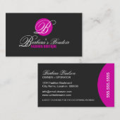 モノグラモダンム明るい赤紫色 名刺 (正面/裏面)