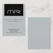 モノグラモダンム木工効果ストライプ名刺 名刺 (正面/裏面)