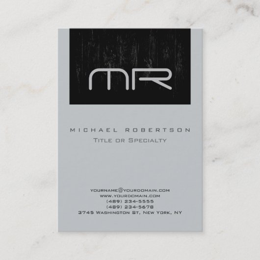 モノグラモダンム木工効果ストライプ名刺 名刺 (正面)