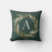 モノグラモダンム植物性リースグエレガントリーン クッション (正面)