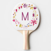 モノグラモダンム水彩フローラ 卓球ラケット (正面)