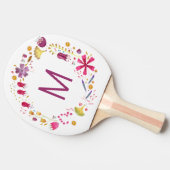 モノグラモダンム水彩フローラ 卓球ラケット (横)