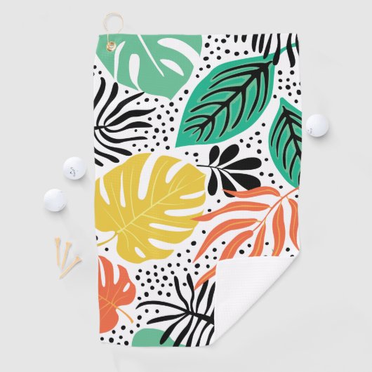 モノグラモダンム熱帯ヤシ模様 ゴルフタオル (インサイチュ)